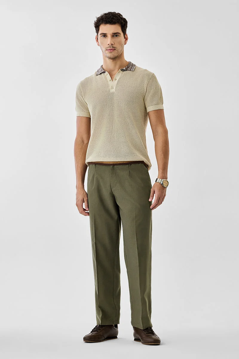SNITCH Olive Relaxed Fit Trousers